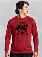 Red T-Shirt Hoodie – Black Print