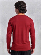 Red T-Shirt Hoodie – Black Print
