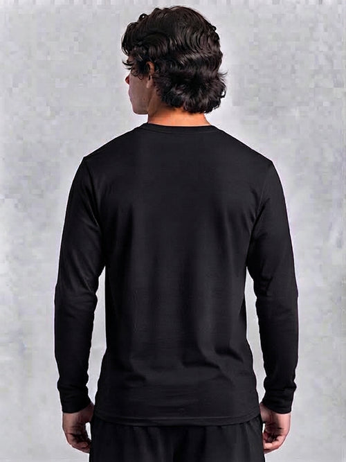 Black T-Shirt Hoodie – White Print