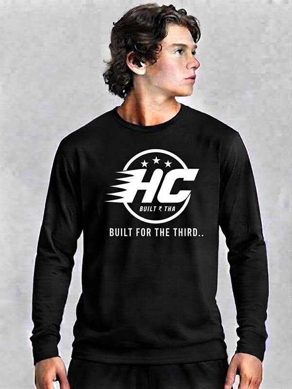 Black T-Shirt Hoodie – White Print