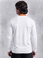 White  T-Shirt Hoodie – Black Print